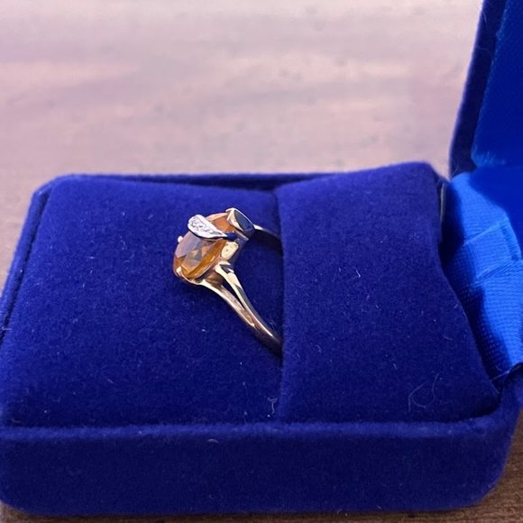 Boscov's Jewelry Orange Sterling Silver Boscovs Zircon Ring Vintage